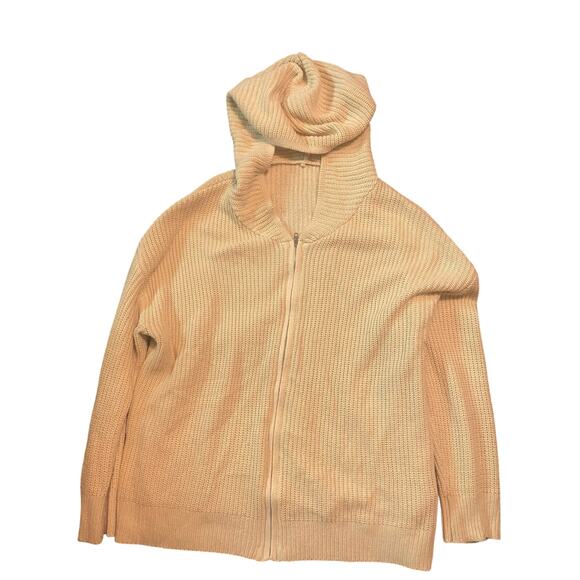 Beige knitted zip up hoodie - Picture 1 of 1